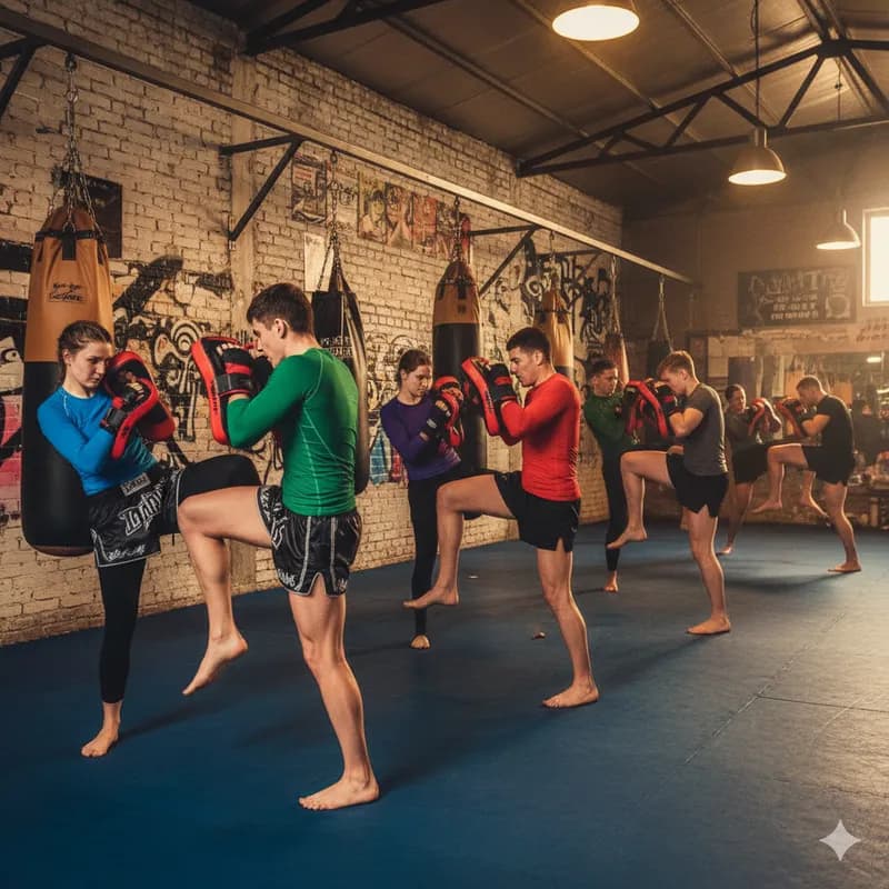Aula de Muay Thai no Level UP
