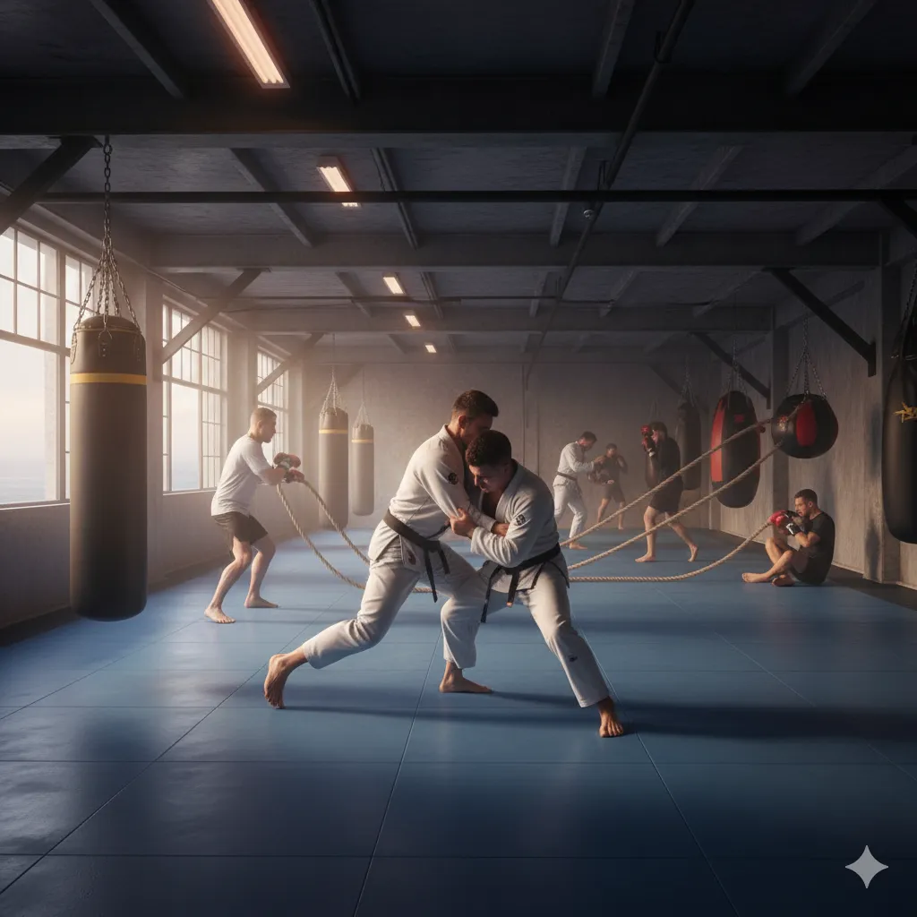 Sessão de treino no Level UP Fight & Fitness